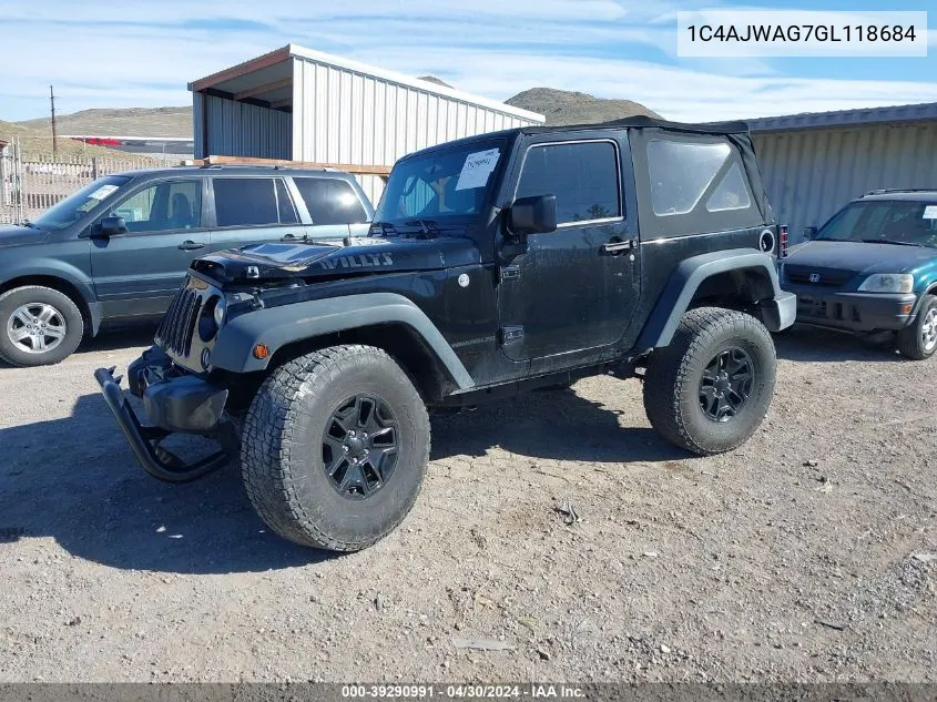 1C4AJWAG7GL118684 2016 Jeep Wrangler Willys Wheeler