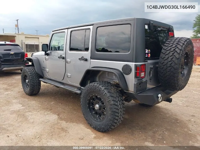 1C4BJWDG3GL166490 2016 Jeep Wrangler Unlimited Sport