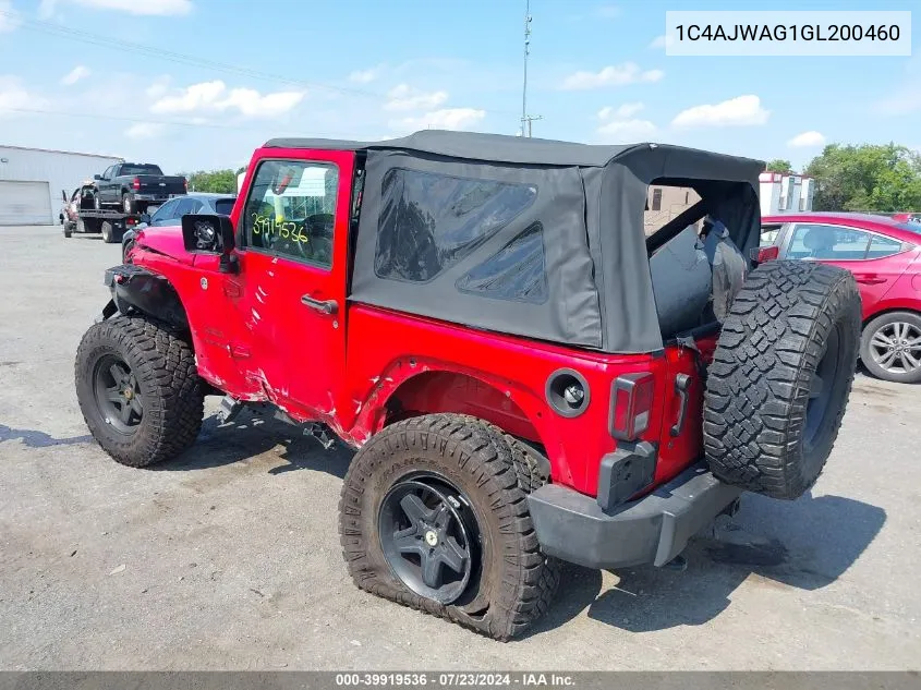 1C4AJWAG1GL200460 2016 Jeep Wrangler Sport