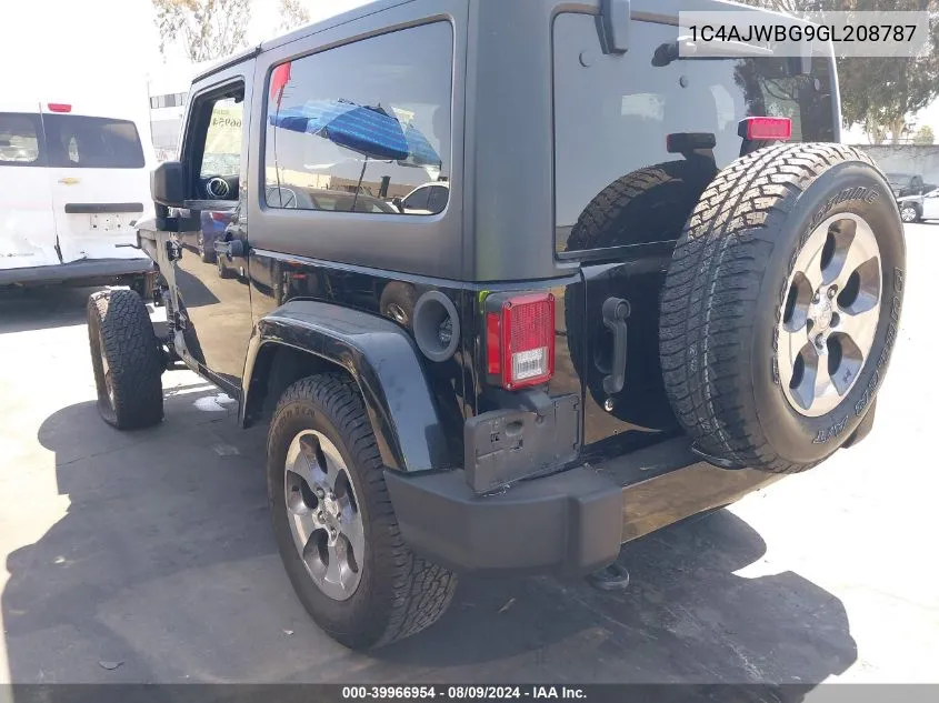 1C4AJWBG9GL208787 2016 Jeep Wrangler Sahara