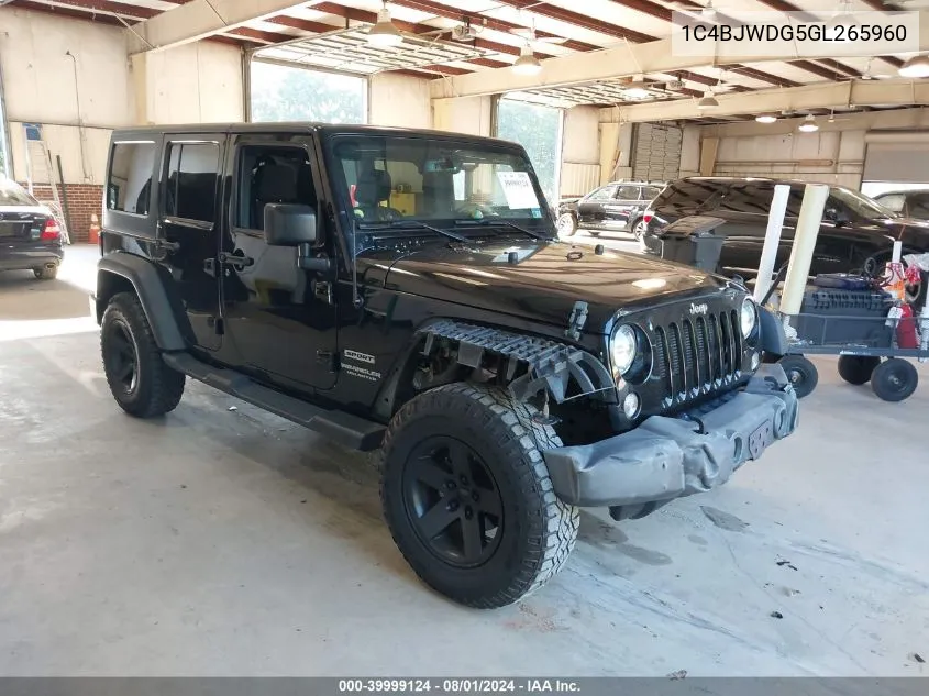 1C4BJWDG5GL265960 2016 Jeep Wrangler Unlimited Sport