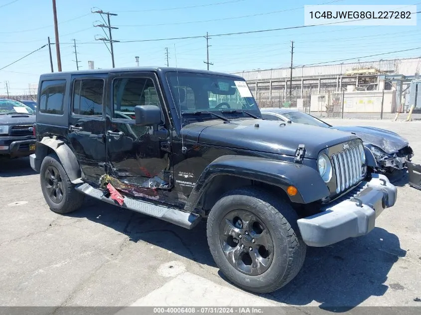 2016 Jeep Wrangler Unlimited Sahara VIN: 1C4BJWEG8GL227282 Lot: 40006408