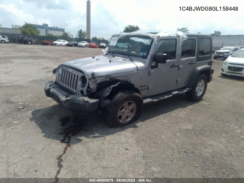 2016 Jeep Wrangler Unlimited Sport VIN: 1C4BJWDG8GL158448 Lot: 40050979