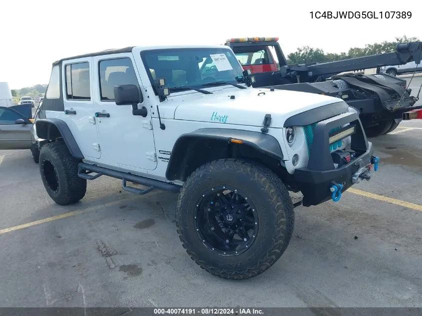 2016 Jeep Wrangler Unlimited Sport VIN: 1C4BJWDG5GL107389 Lot: 40074191