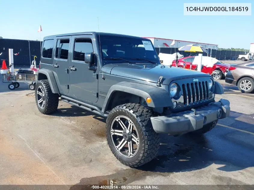 1C4HJWDG0GL184519 2016 Jeep Wrangler Unlimited Sport