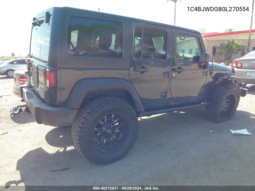 1C4BJWDG8GL270554 2016 Jeep Wrangler Unlimited Sport