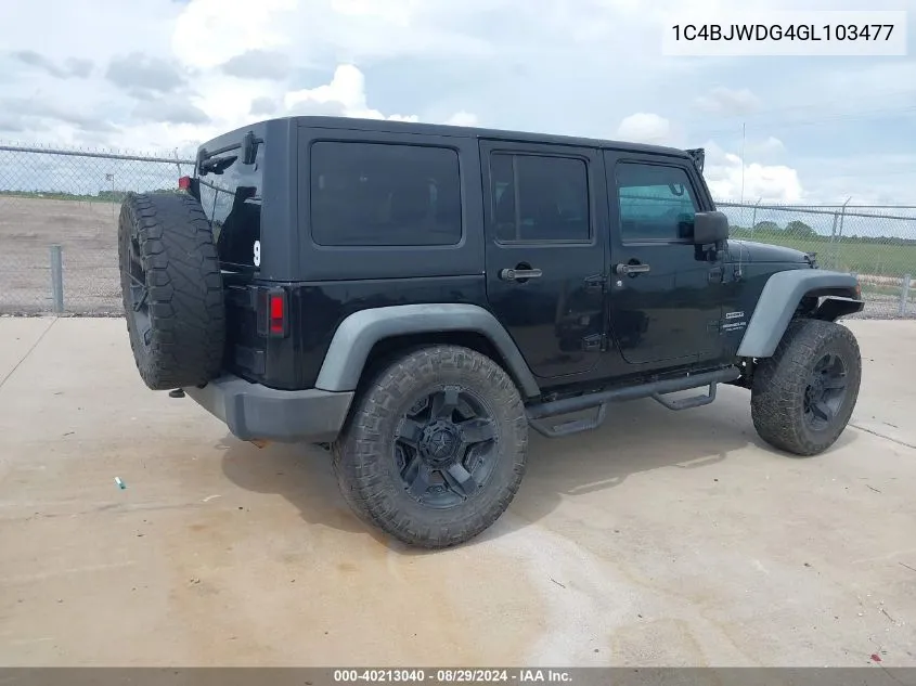 1C4BJWDG4GL103477 2016 Jeep Wrangler Unlimited Sport