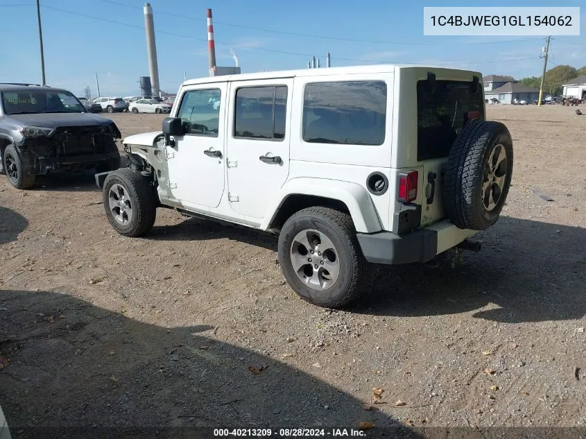 2016 Jeep Wrangler Unlimited Sahara VIN: 1C4BJWEG1GL154062 Lot: 40213209