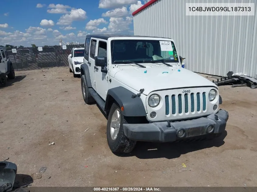 1C4BJWDG9GL187313 2016 Jeep Wrangler Unlimited Sport