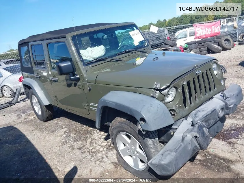 1C4BJWDG6GL142717 2016 Jeep Wrangler Unlimited Sport