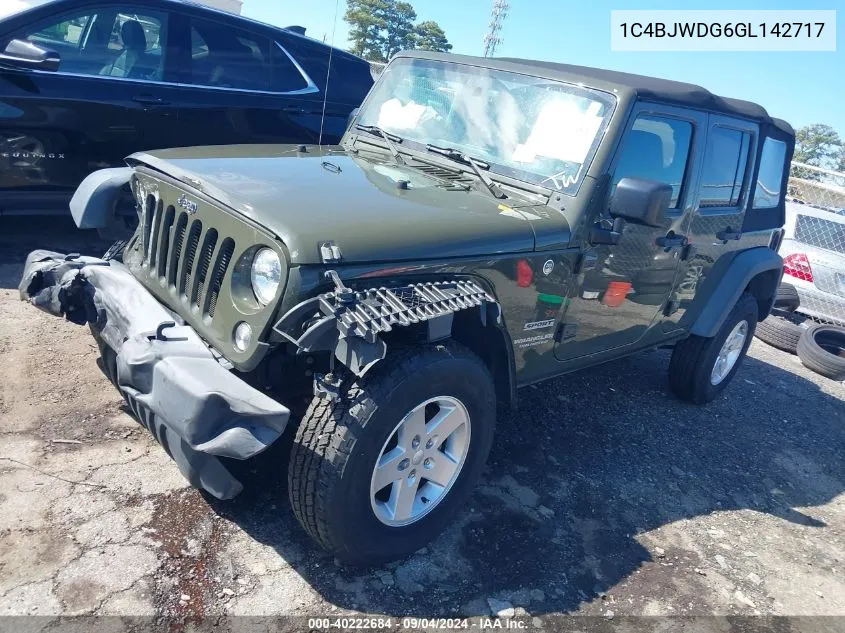 1C4BJWDG6GL142717 2016 Jeep Wrangler Unlimited Sport