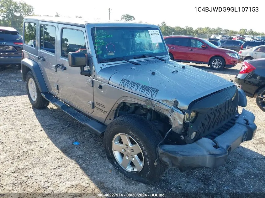 2016 Jeep Wrangler Unlimited Sport VIN: 1C4BJWDG9GL107153 Lot: 40227974