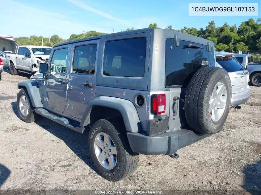 1C4BJWDG9GL107153 2016 Jeep Wrangler Unlimited Sport