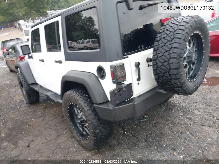 1C4BJWDG8GL170132 2016 Jeep Wrangler Unlimited Sport