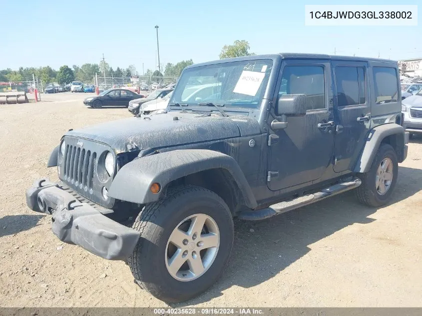 2016 Jeep Wrangler Unlimited Sport VIN: 1C4BJWDG3GL338002 Lot: 40235628