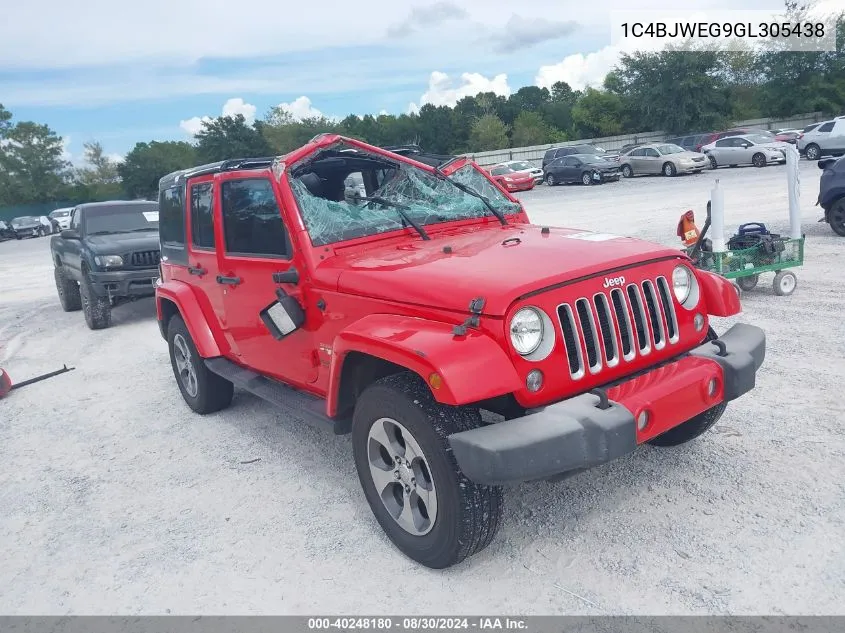 2016 Jeep Wrangler Unlimited Sahara VIN: 1C4BJWEG9GL305438 Lot: 40248180