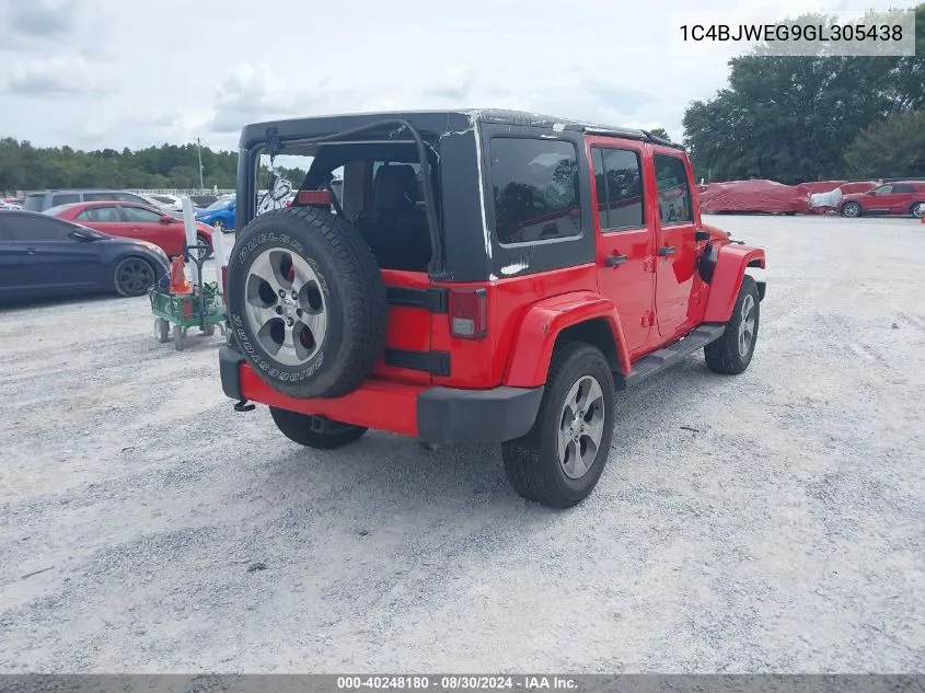 1C4BJWEG9GL305438 2016 Jeep Wrangler Unlimited Sahara