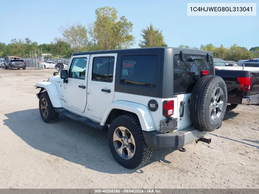 2016 Jeep Wrangler Unlimited Sahara VIN: 1C4HJWEG8GL313041 Lot: 40258260