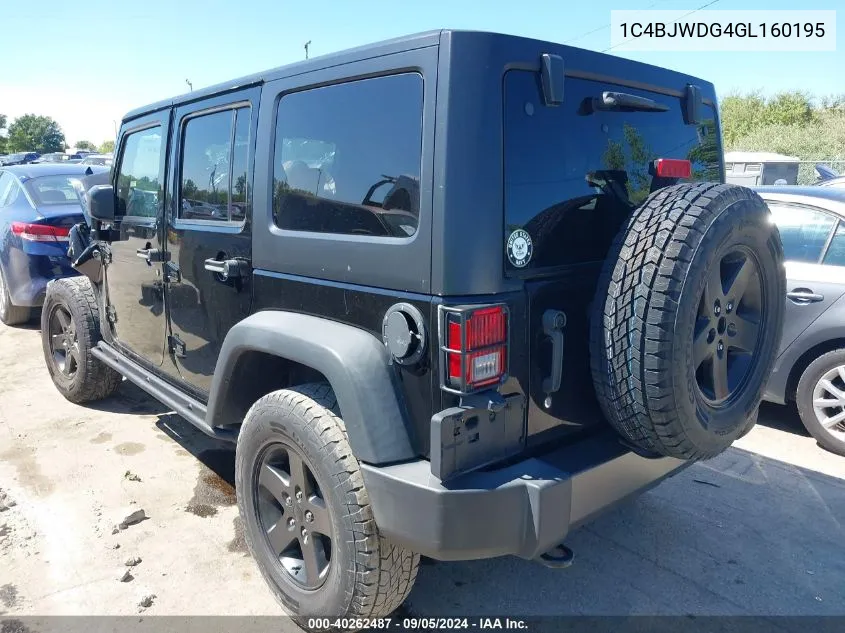 2016 Jeep Wrangler Unlimited Black Bear VIN: 1C4BJWDG4GL160195 Lot: 40262487