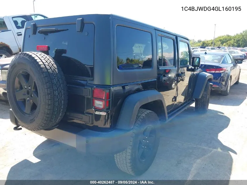 2016 Jeep Wrangler Unlimited Black Bear VIN: 1C4BJWDG4GL160195 Lot: 40262487