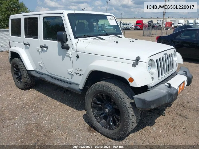 1C4BJWEG5GL228017 2016 Jeep Wrangler Unlimited Sahara