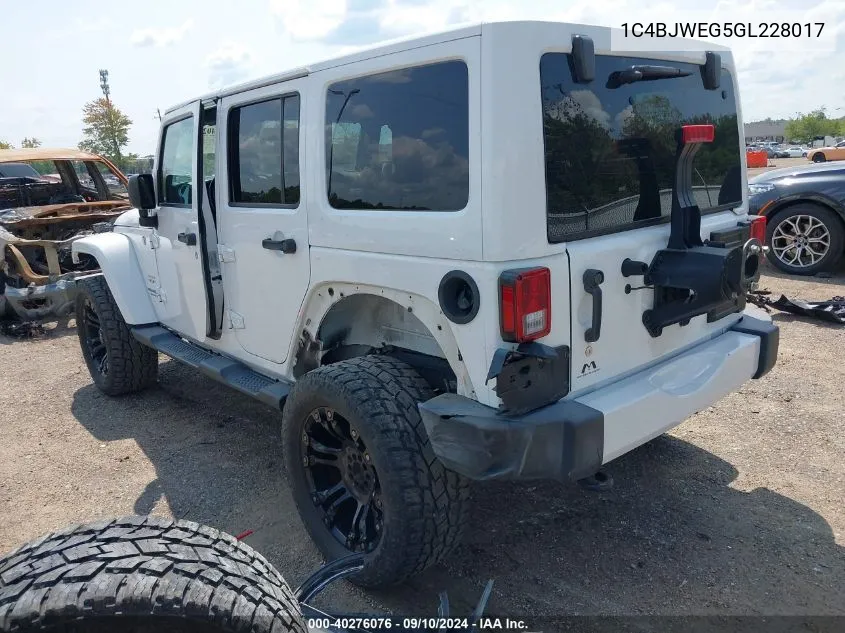 1C4BJWEG5GL228017 2016 Jeep Wrangler Unlimited Sahara