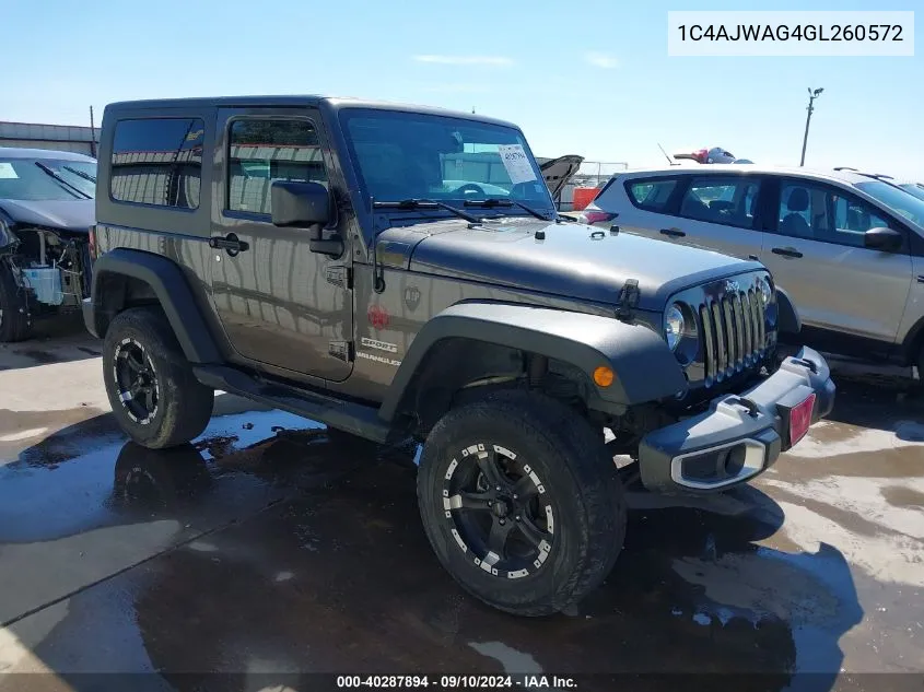 2016 Jeep Wrangler Sport VIN: 1C4AJWAG4GL260572 Lot: 40287894