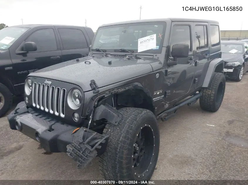 2016 Jeep Wrangler Unlimited Sahara VIN: 1C4HJWEG1GL165850 Lot: 40307070