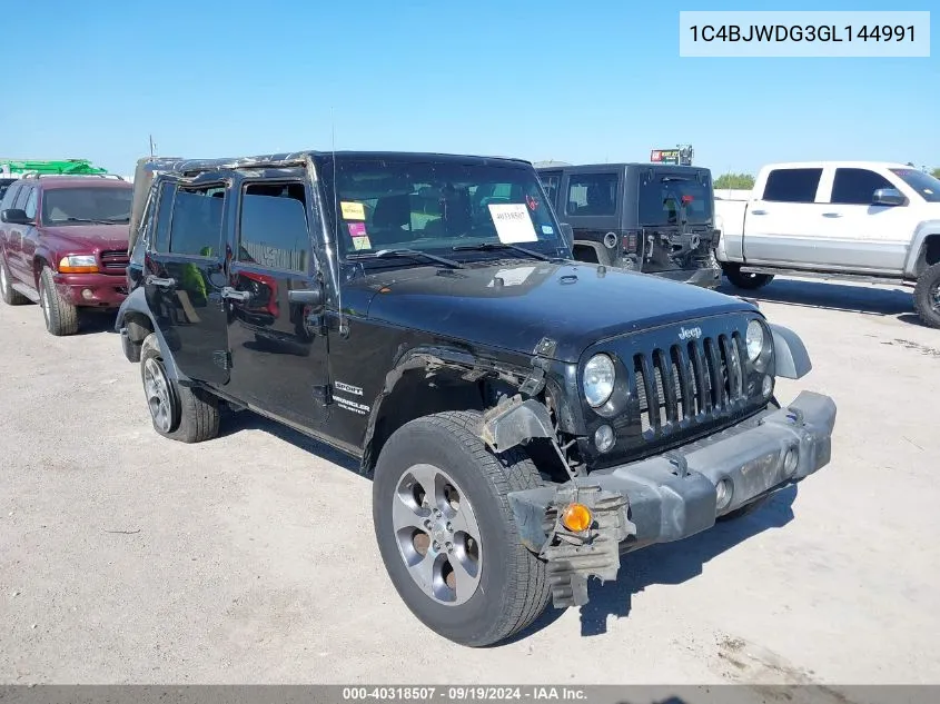 1C4BJWDG3GL144991 2016 Jeep Wrangler Unlimited Sport