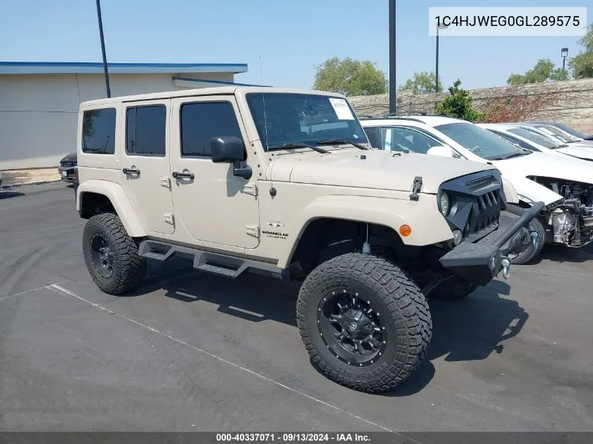 1C4HJWEG0GL289575 2016 Jeep Wrangler Unlimited Sahara