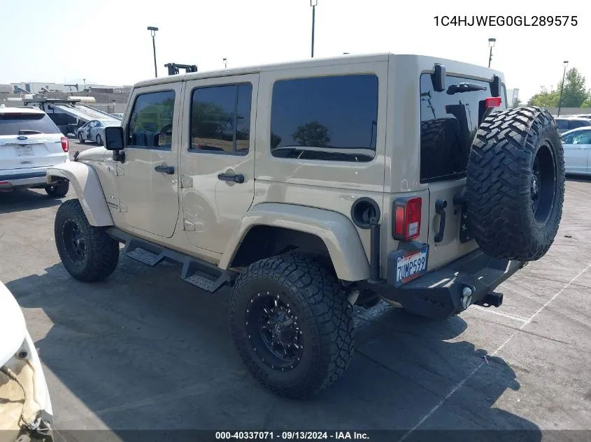 1C4HJWEG0GL289575 2016 Jeep Wrangler Unlimited Sahara