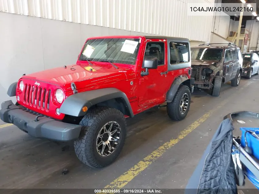 2016 Jeep Wrangler Sport VIN: 1C4AJWAG1GL242160 Lot: 40339585