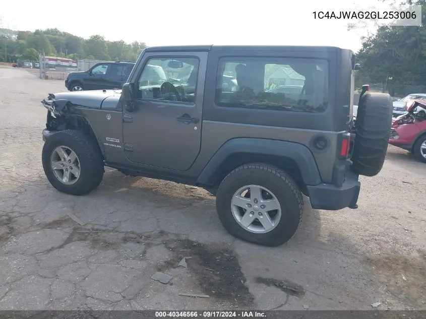 2016 Jeep Wrangler Sport VIN: 1C4AJWAG2GL253006 Lot: 40346566