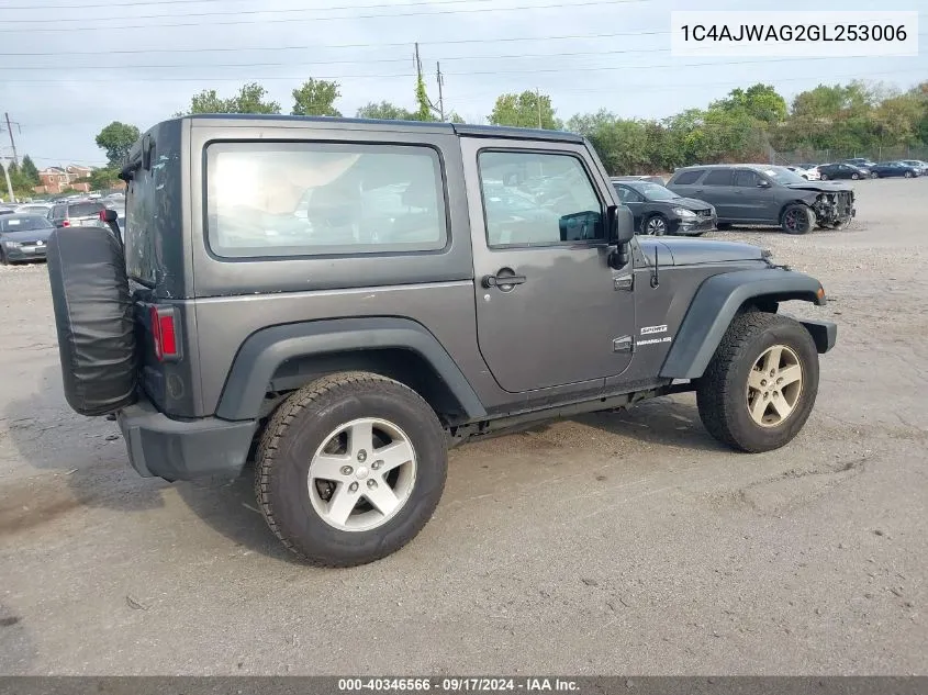 2016 Jeep Wrangler Sport VIN: 1C4AJWAG2GL253006 Lot: 40346566