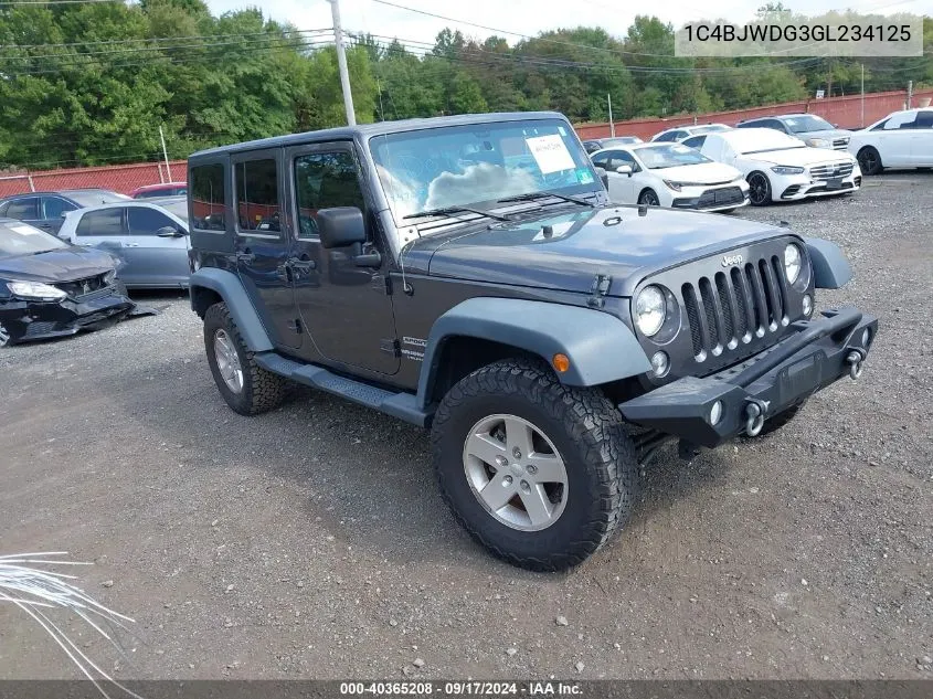 2016 Jeep Wrangler Unlimited Sport VIN: 1C4BJWDG3GL234125 Lot: 40365208