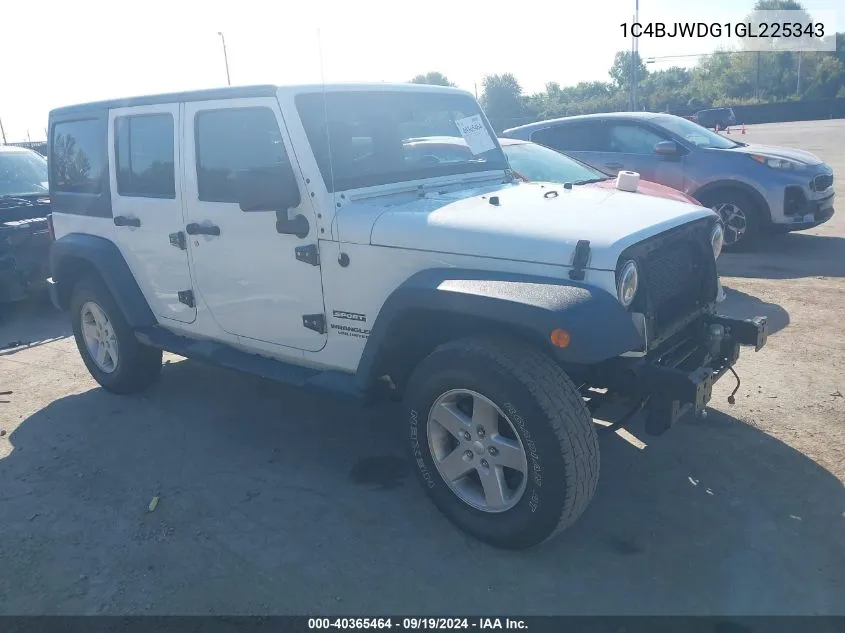 1C4BJWDG1GL225343 2016 Jeep Wrangler Unlimited Sport