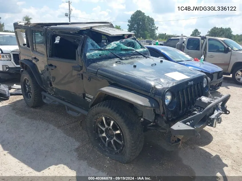 2016 Jeep Wrangler Unlimited Sport VIN: 1C4BJWDG3GL336122 Lot: 40366879