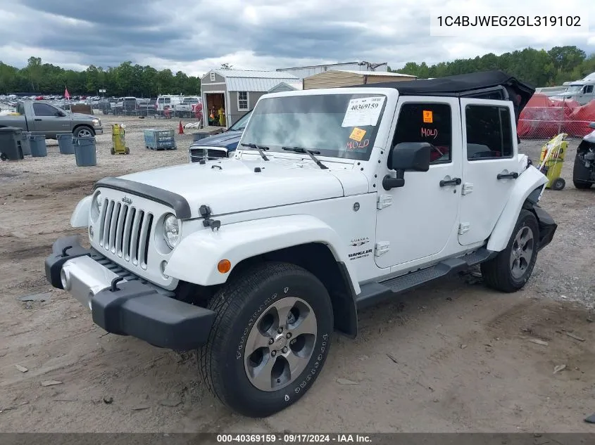 2016 Jeep Wrangler Unlimited Sahara VIN: 1C4BJWEG2GL319102 Lot: 40369159