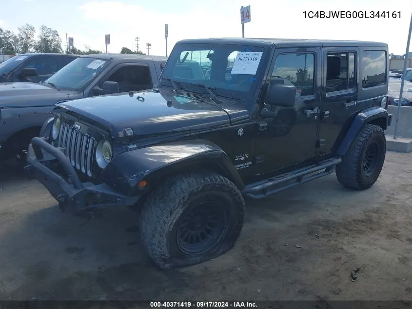 1C4BJWEG0GL344161 2016 Jeep Wrangler Unlimited Sahara