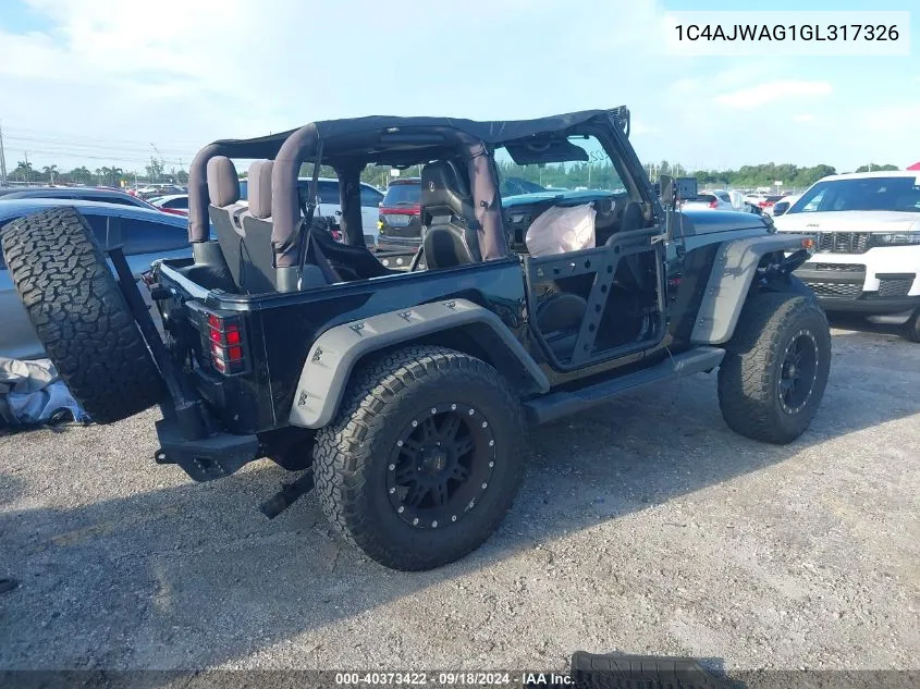 2016 Jeep Wrangler Sport VIN: 1C4AJWAG1GL317326 Lot: 40373422