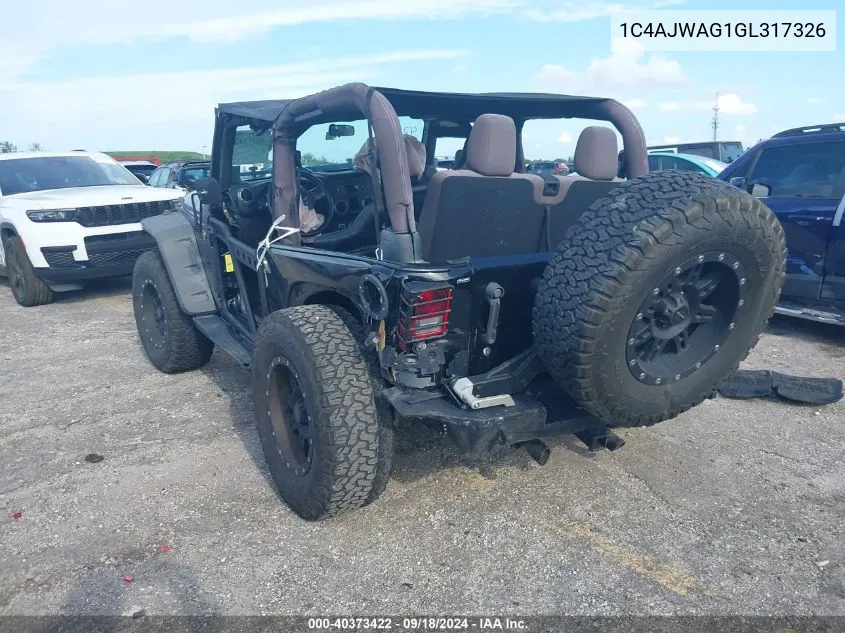 1C4AJWAG1GL317326 2016 Jeep Wrangler Sport