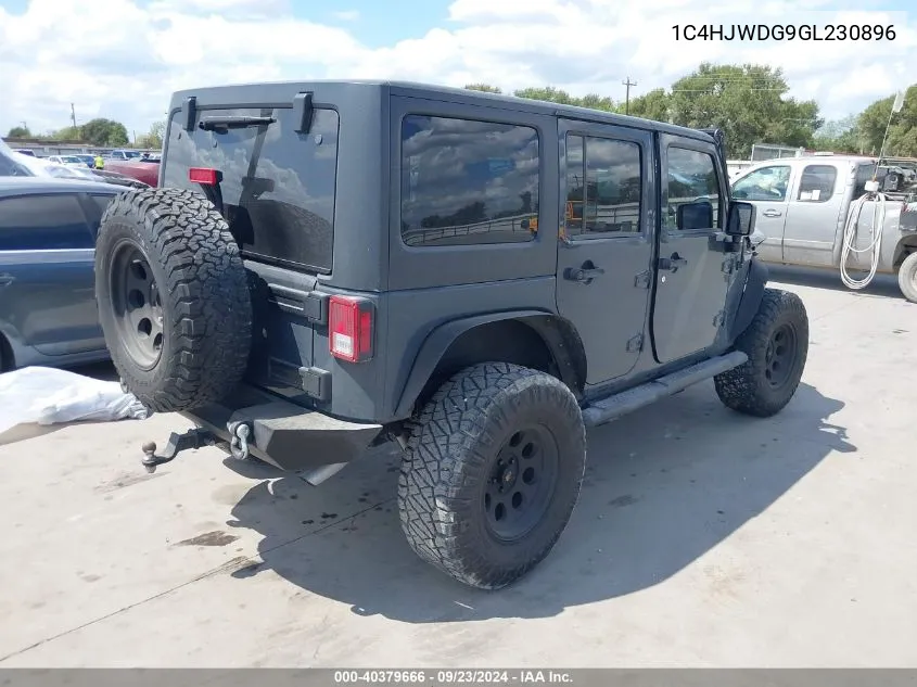 2016 Jeep Wrangler Unlimited Sport VIN: 1C4HJWDG9GL230896 Lot: 40379666