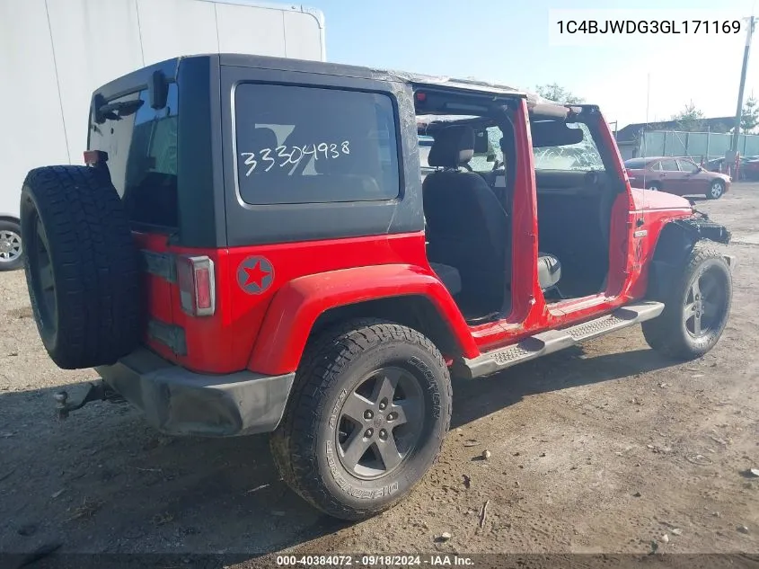 2016 Jeep Wrangler Unlimited Freedom VIN: 1C4BJWDG3GL171169 Lot: 40384072