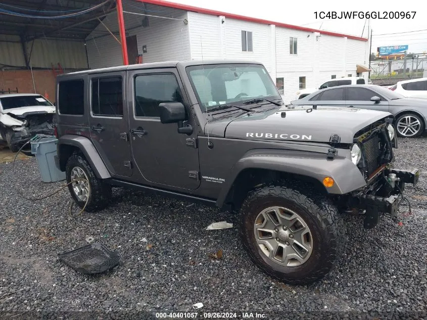 2016 Jeep Wrangler Unlimited Rubicon VIN: 1C4BJWFG6GL200967 Lot: 40401057