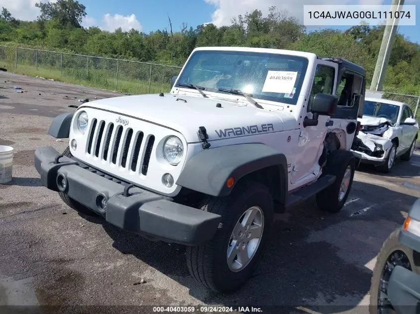 2016 Jeep Wrangler Sport VIN: 1C4AJWAG0GL111074 Lot: 40403059