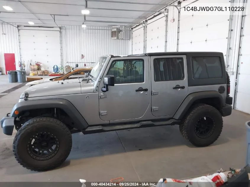 1C4BJWDG7GL110228 2016 Jeep Wrangler Unlimited Sport