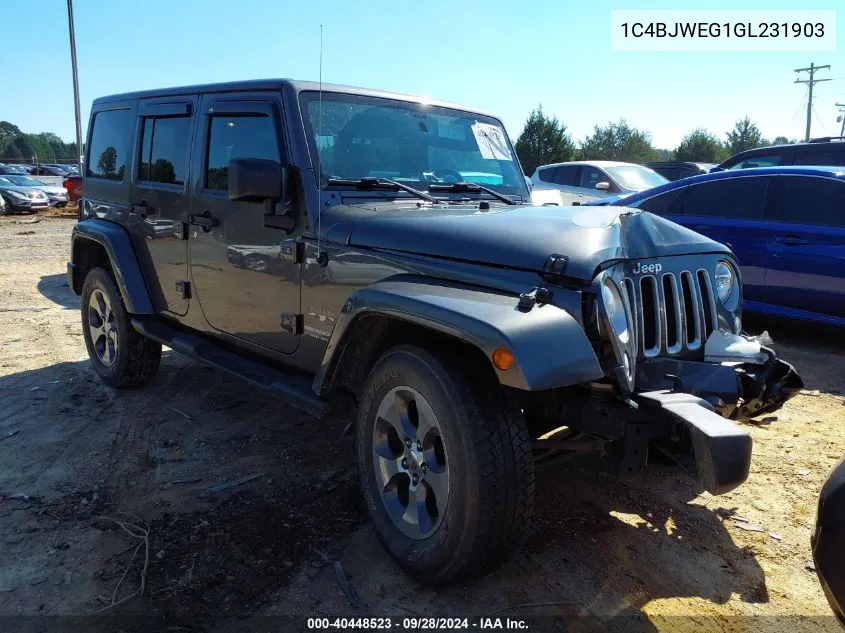 1C4BJWEG1GL231903 2016 Jeep Wrangler Unlimited Sahara