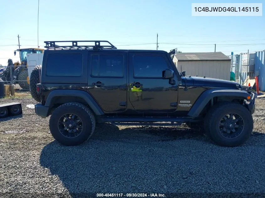 1C4BJWDG4GL145115 2016 Jeep Wrangler Unlimited Sport