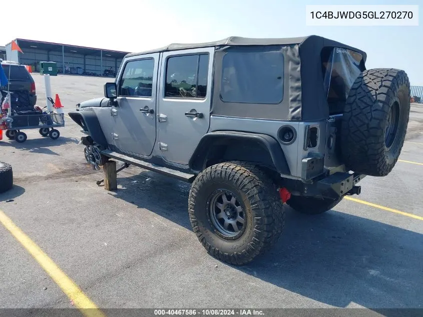 2016 Jeep Wrangler Unlimited Sport VIN: 1C4BJWDG5GL270270 Lot: 40467586