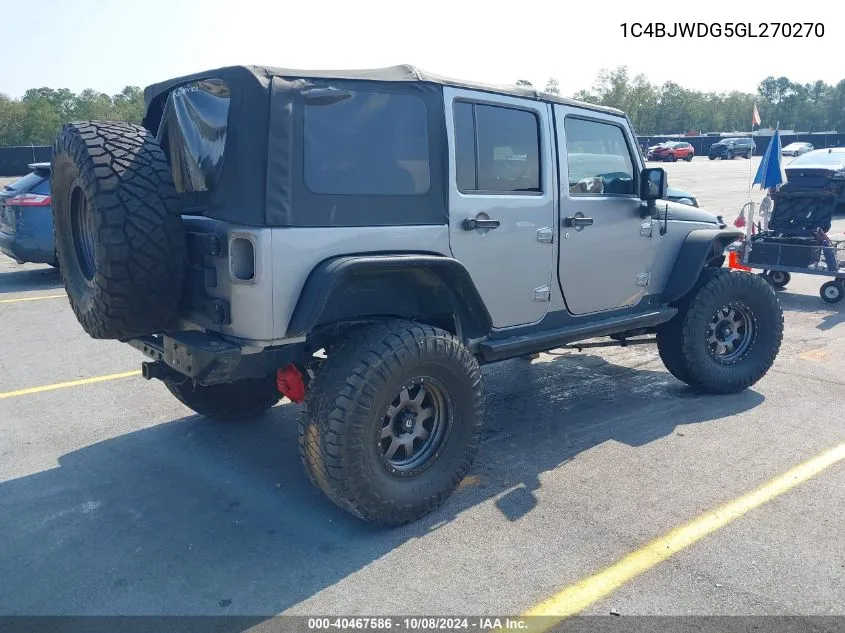 2016 Jeep Wrangler Unlimited Sport VIN: 1C4BJWDG5GL270270 Lot: 40467586